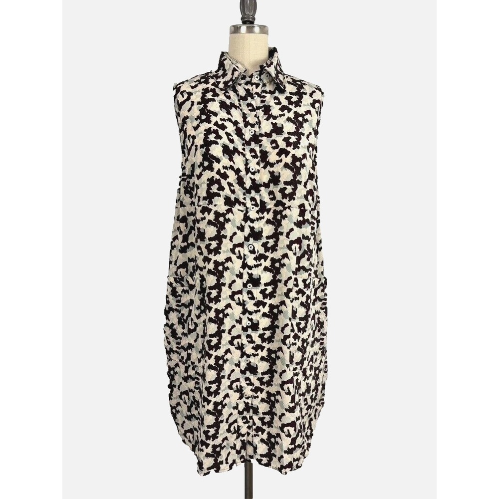 Derek Lam 10 Crosby Shirt Dress 100% Silk Button Front Size 8 Redwood Multi